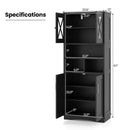 Tall Bathroom Cabinet Large Floor Storage Cabinet with Acrylic Doors and 3 Cubes by LJGDeals
