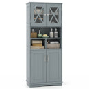 Tall Bathroom Cabinet Large Floor Storage Cabinet with Acrylic Doors and 3 Cubes by LJGDeals