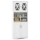 Tall Bathroom Cabinet Large Floor Storage Cabinet with Acrylic Doors and 3 Cubes by LJGDeals