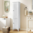 Tall Bathroom Floor Cabinet with Shutter Doors and Adjustable Shelf by LJGDeals