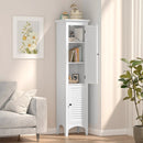 Tall Bathroom Floor Cabinet with Shutter Doors and Adjustable Shelf by LJGDeals