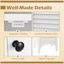 Tall Bathroom Floor Cabinet with Shutter Doors and Adjustable Shelf-White