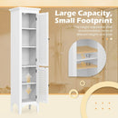 Tall Bathroom Floor Cabinet with Shutter Doors and Adjustable Shelf by LJGDeals
