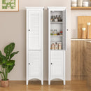 Tall Bathroom Floor Cabinet with Shutter Doors and Adjustable Shelf by LJGDeals