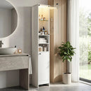 Tall Bathroom Storage Cabinet with LED Lights and Adjustable Shelves by DirectDeals