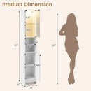 Tall Bathroom Storage Cabinet with LED Lights and Adjustable Shelves by LJGDeals