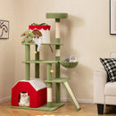 61 Inches Cute Christmas Cat Tree with Sisal Scratching Posts and 2 Condos-Green by LJGDeals