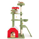 61 Inches Cute Christmas Cat Tree with Sisal Scratching Posts and 2 Condos-Green by LJGDeals