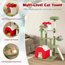 61 Inches Cute Christmas Cat Tree with Sisal Scratching Posts and 2 Condos-Green by LJGDeals