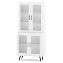 70.5 inch Tall Kitchen Pantry Cabinet Cupboard with 4 Transparent Doors