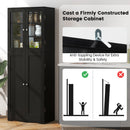 Tall Kitchen Pantry Cabinet with Dual Tempered Glass Doors and Shelves by LJGDeals