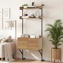 Tall Ladder Shelf with Storage Cabinet Narrow Wall Mounted Ladder Bookcase by LJGDeals
