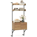 Tall Ladder Shelf with Storage Cabinet Narrow Wall Mounted Ladder Bookcase by LJGDeals