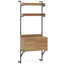 Tall Ladder Shelf with Storage Cabinet Narrow Wall Mounted Ladder Bookcase by LJGDeals