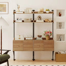 Tall Ladder Shelf with Storage Cabinet Narrow Wall Mounted Ladder Bookcase by LJGDeals
