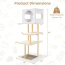 Tall Wood Cat Tower with 2 Corrugated Cardboard-White by LJGDeals