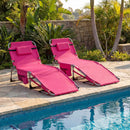 Tanning Chair with Face Arm Holes Portable Sunbathing Chair by LJGDeals