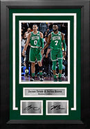 Jayson Tatum and Jaylen Brown Boston Celtics 8x10 Framed Basketball Photo with Engraved Autographs by Dynasty Sports & Framing