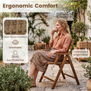 Teak Folding Patio Chairs Set of 2 with Woven Rattan by DirectDeals