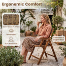 Teak Folding Patio Chairs Set of 2 with Woven Rattan by LJGDeals