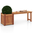 Teak Oil Finish Raised Garden Bed Wood Planter Box with Bench by LJGDeals