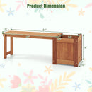 Teak Oil Finish Raised Garden Bed Wood Planter Box with Bench by LJGDeals