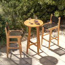 30 Inch Rattan Teak Wood Bar Stool with Backrest and Footrest by LJGDeals