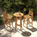 30 Inch Teak Wood Bar Chair with Footrest and Backrest for Deck Poolside Garden by LJGDeals