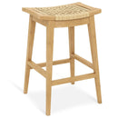 29 Inch Patio Rattan Barstool with Footrest and Saddle Seat by LJGDeals