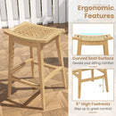 29 Inch Patio Rattan Barstool with Footrest and Saddle Seat by DirectDeals