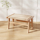 Teak Wood Ottoman Footstool with Braided Rope for Living Room by LJGDeals