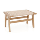 Teak Wood Ottoman Footstool with Braided Rope for Living Room by LJGDeals