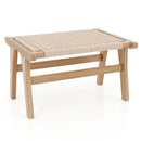Teak Wood Ottoman Footstool with Braided Rope for Living Room by LJGDeals