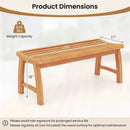 Teak Wood Outdoor Backless Bench with Contoured Slatted Seat by LJGDeals