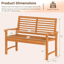 Teak Wood Outdoor Garden Bench with Slatted Backrest and Seat by LJGDeals