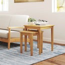 2 Pieces Space Saving Design Teak Wood Outdoor Patio Nesting Table by LJGDeals