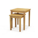 2 Pieces Space Saving Design Teak Wood Outdoor Patio Nesting Table by LJGDeals