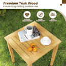 2 Pieces Space Saving Design Teak Wood Outdoor Patio Nesting Table by LJGDeals