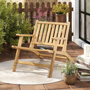 Teak Wood Outdoor Reclining Chair with Comfortable Backrest and Armrests by LJGDeals