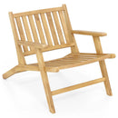 Teak Wood Outdoor Reclining Chair with Comfortable Backrest and Armrests by LJGDeals