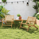 Teak Wood Outdoor Reclining Chair with Comfortable Backrest and Armrests by LJGDeals