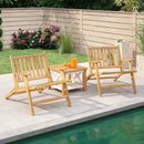 Teak Wood Outdoor Reclining Chair with Comfortable Backrest and Armrests by LJGDeals