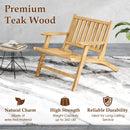 Teak Wood Outdoor Reclining Chair with Comfortable Backrest and Armrests by LJGDeals
