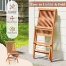 Teak Wood Patio Chairs Set of 2 with High Back and Slatted Seat by LJGDeals