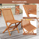Teak Wood Patio Chairs Set of 2 with High Back and Slatted Seat by LJGDeals