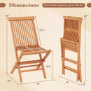 Teak Wood Patio Chairs Set of 2 with High Back and Slatted Seat by DirectDeals