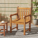 Teak Wood Patio Dining Chair with Slatted Seat Backrest and Solid Legs by LJGDeals