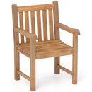 Teak Wood Patio Dining Chair with Slatted Seat Backrest and Solid Legs by LJGDeals
