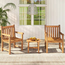 Teak Wood Patio Dining Chair with Slatted Seat Backrest and Solid Legs by LJGDeals