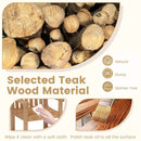 Teak Wood Patio Dining Chair with Slatted Seat Backrest and Solid Legs by LJGDeals